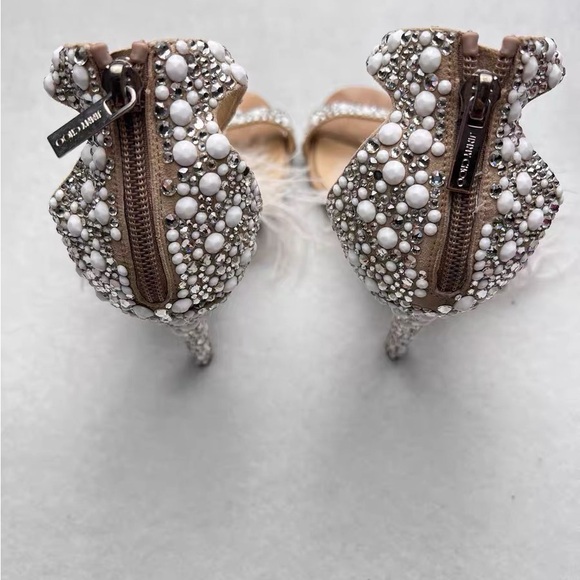 Jimmy Choo Pearl and Feather Embellished Heels - Picture 3 of 5